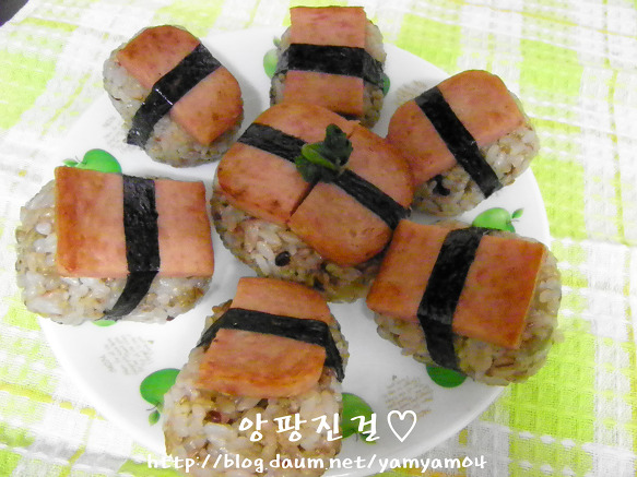 남은잡채를 활용한 스팸잡채주먹밥~